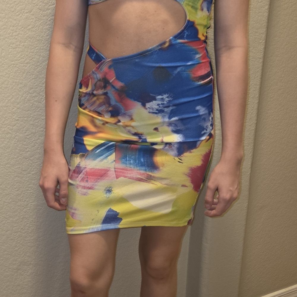 Fashion Nova Multicolor Backless Dress